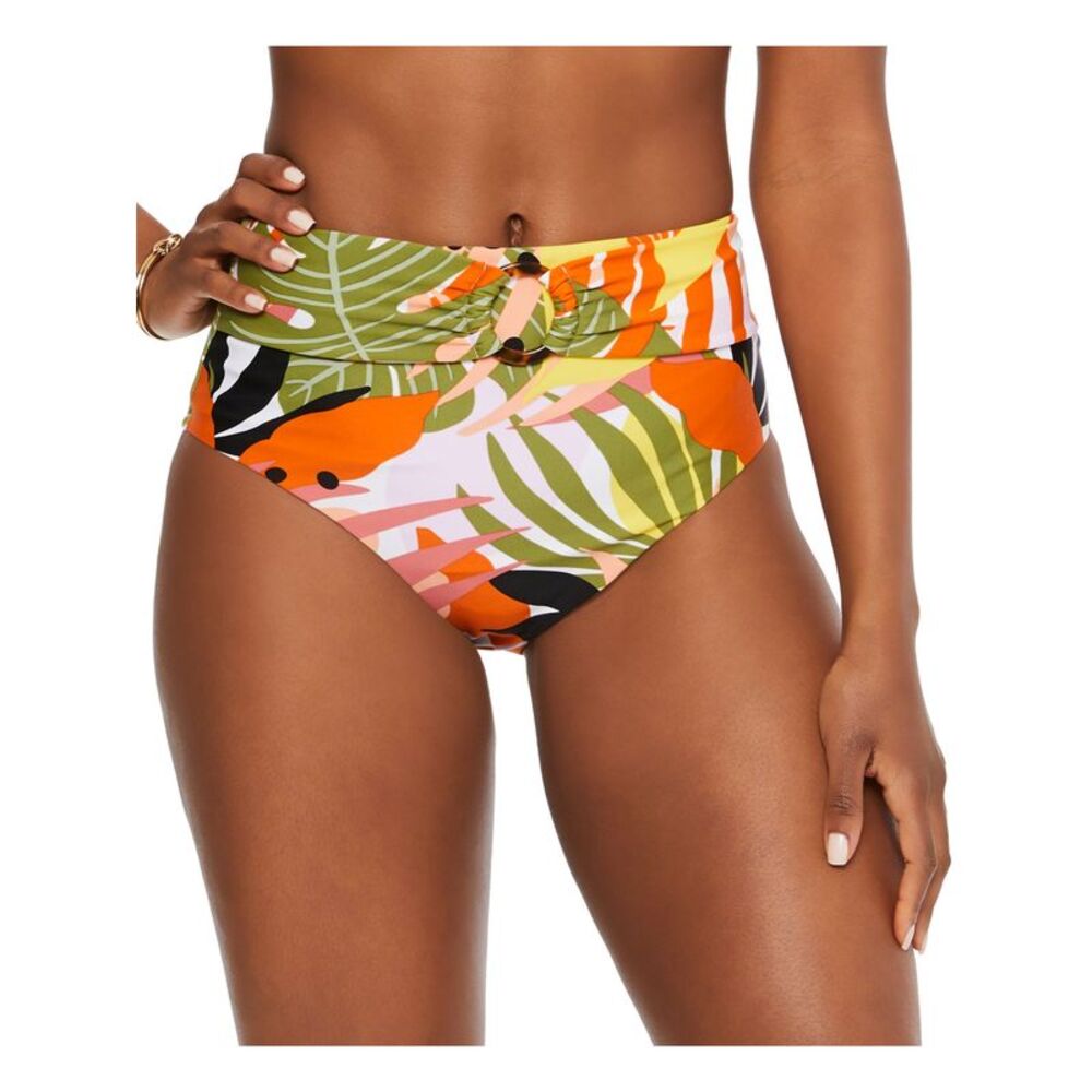 BAR III Women's Multi Color Waistband Ring High Waisted Swimsuit Bottom XS